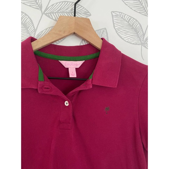 Lilly Pulitzer Burgundy and Green Embroidered Polo, Size S - Picture 2 of 3